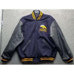 Marlboro Mustangs Varsity Jacket L USA Wool Leather 2006 Champ JSPWFL Football